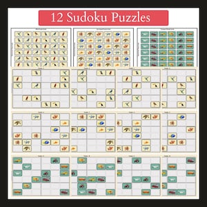Łamigłówki SUDOKU 6x6 dla dzieci | Wzmacniają koncentrację i skupienie | Wyzwanie obrazkowe Sudoku | Poprawia umiejętności rozwiązywania problemów