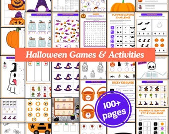 Lot d'activités Halloween : plus de 100 pages de feuilles d'exercices imprimables pour les enfants d'âge préscolaire et la maternelle (PDF numérique)