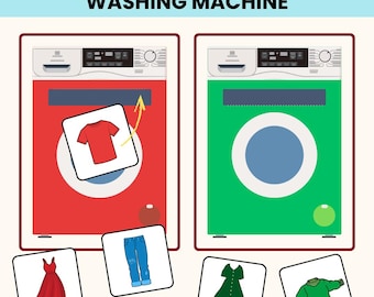 Farbsortierung Waschmaschine Aktivität | Wäschesortierspiel | Feinmotorik (PDF Printables)