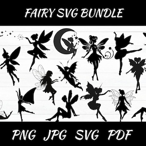 Fairy Silhouette Bundle SVG,Fairy Clipart,Fairy cut files for Cricut,Fairy Vector,Fairy Silhouette Bundle,Fairies Svg,Digital Download