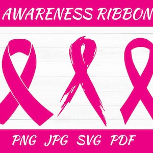 Awareness Ribbon Svg, Ribbon Vector, Cancer Awareness Ribbon Png, Pink Cancer Ribbon Svg, Breast Cancer Svg, Awareness Ribbon Svg Bundle
