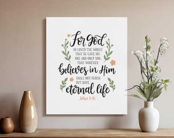 John 3:16 Bibel-Vers-Druck, christliches Wohnkultur (digitaler Download)