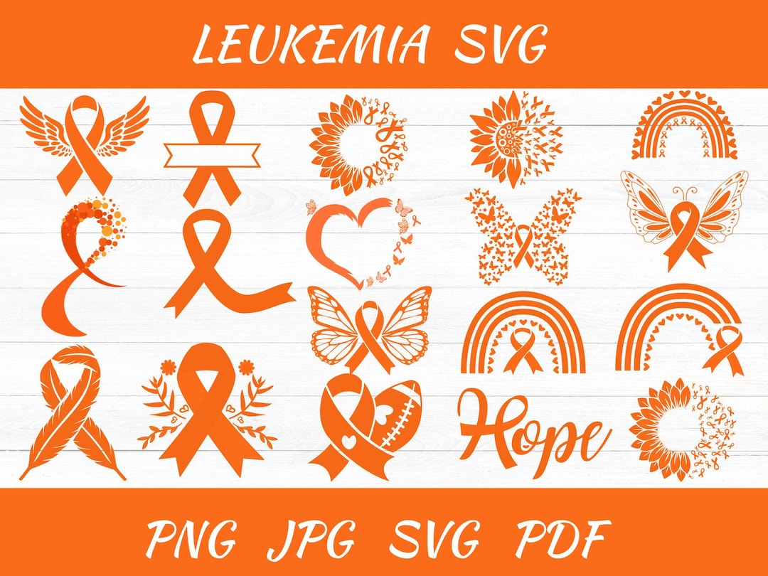 Leukemia Awareness Ribbon Svg: Cancer Warrior Design Files for Cricut ...