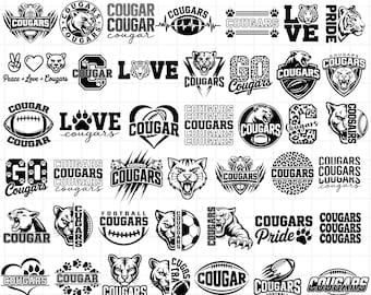 Cougars SVG Bundle - School Mascot, Basketball, Cheer Designs