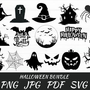 Halloween Graphics Bundle: Ghost, Witch, Pumpkin SVG Cut Files