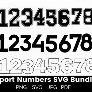 Sport Numbers SVG Bundle, Jersey Number Templates Svg, Varsity Font Svg, Numbers Svg, Numbers Png, Not an Installable Font File