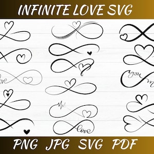 Infinite Love SVG Bundle: Heart & Infinity Designs (Digital Download