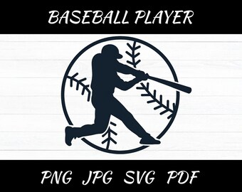 Baseball Player Silhouette SVG: Cricut Cut File
