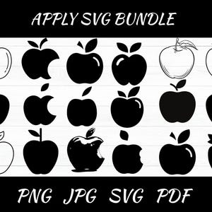 Apple SVG / Escuela SVG / Profesor Svg / Apple Clipart / Archivos de corte / Cricut / Silueta / Vector