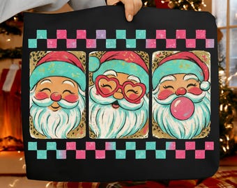 Colorful Glitter Leopard Santa PNG – Preppy Christmas (Digital File)