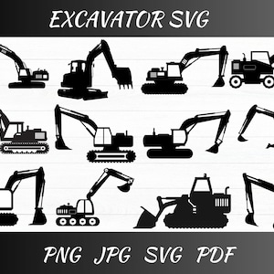Excavator Svg Bundle - Excavator Svg - Excavator Clipart - Excavator Silhouette - Excavator Png - Excavator Cricut