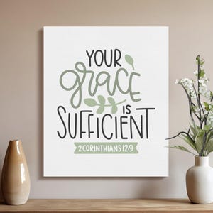 Your Grace is Sufficient Print: Christian Wall Art (PNG Digital Download)