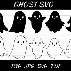 Ghost Svg, Halloween svg, Ghosts svg, Ghost svg bundle, Ghost Clipart, Cute ghost cut files, Halloween ghost Design Clipart Digital Download