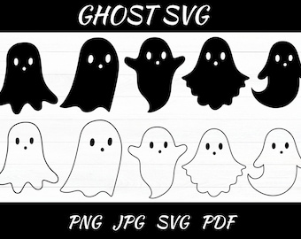 Halloween Ghost SVG Bundle, Clipart (Digital Download