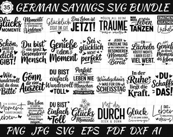 German Sayings SVG Bundle - Inspirational Cricut Designs (Instant Download)