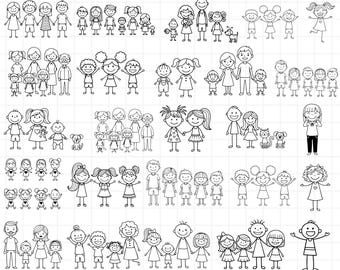 Stick Family SVG Bundle - Clipart Graphics