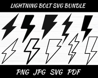 Pakiet SVG „Błyskawica”: Clipart Flash (Pliki cyfrowe)