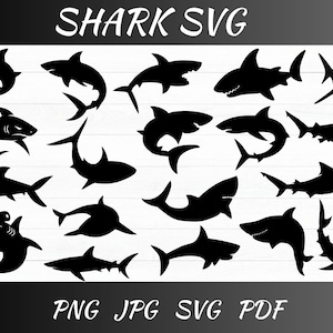 Shark Svg Bundle, Shark Png, Sharks Svg, Cute Shark Svg, Shark Clipart, Shark Silhouette, Shark Cricut,Shark Svg Files,Instant Download
