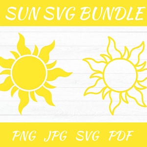 Sun SVG Cut File: Sunshine Clipart, Summer Design (Digital Download)