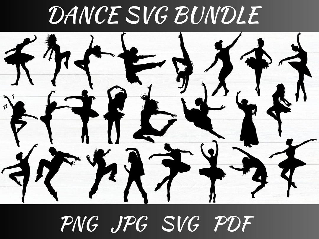 Dance SVG Bundle: Cut Files, Clipart, and Silhouettes - Etsy