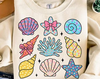 Wildflower Seashell Summer Design Png (Digital Download)