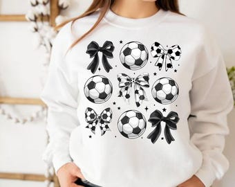 Retro Soccer Bow PNG: Game Day Shirt Design (Digital Download)