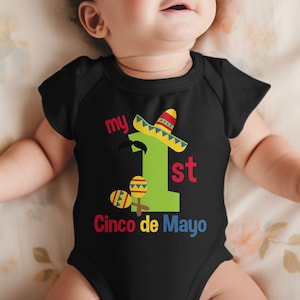 Diseño de mamelucos para bebés, Mi primer Cinco de Mayo, Primer gráfico del Cinco de Mayo del bebé, Celebración del Cinco de Mayo, Diseño digital para bebés