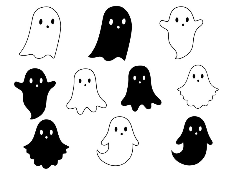 Slightly Rounded Cube Ghost Halloween Ghost SVG Bundle, Clipart (digital Download - Etsy