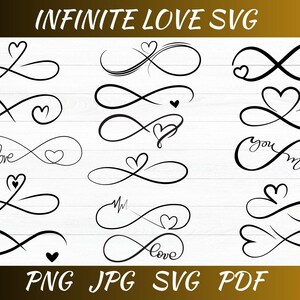 Infinite Love SVG Bundle: Heart & Infinity Designs (Digital Download