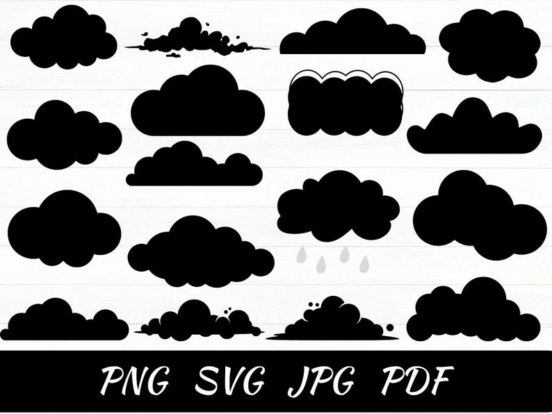 Cloud SVG Bundle: Sky Clipart, Weather Cut Files (for Cricut) - Etsy