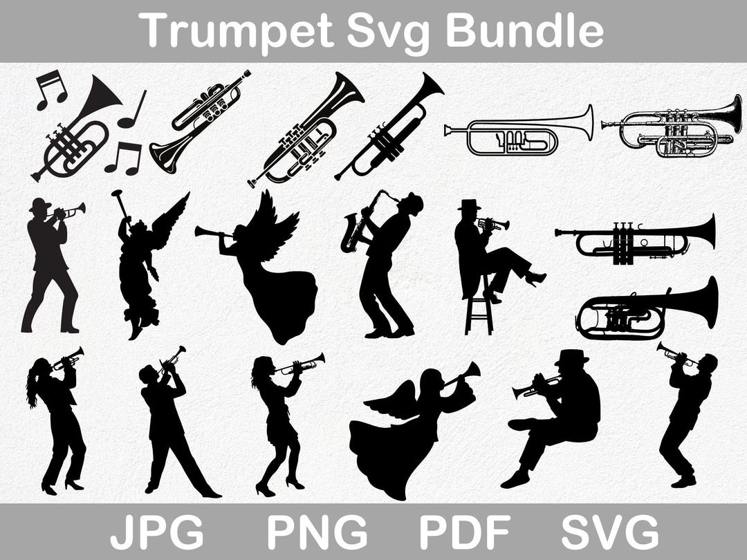 Trumpet SVG Bundle: Music Clip Art (digital Download) - Etsy