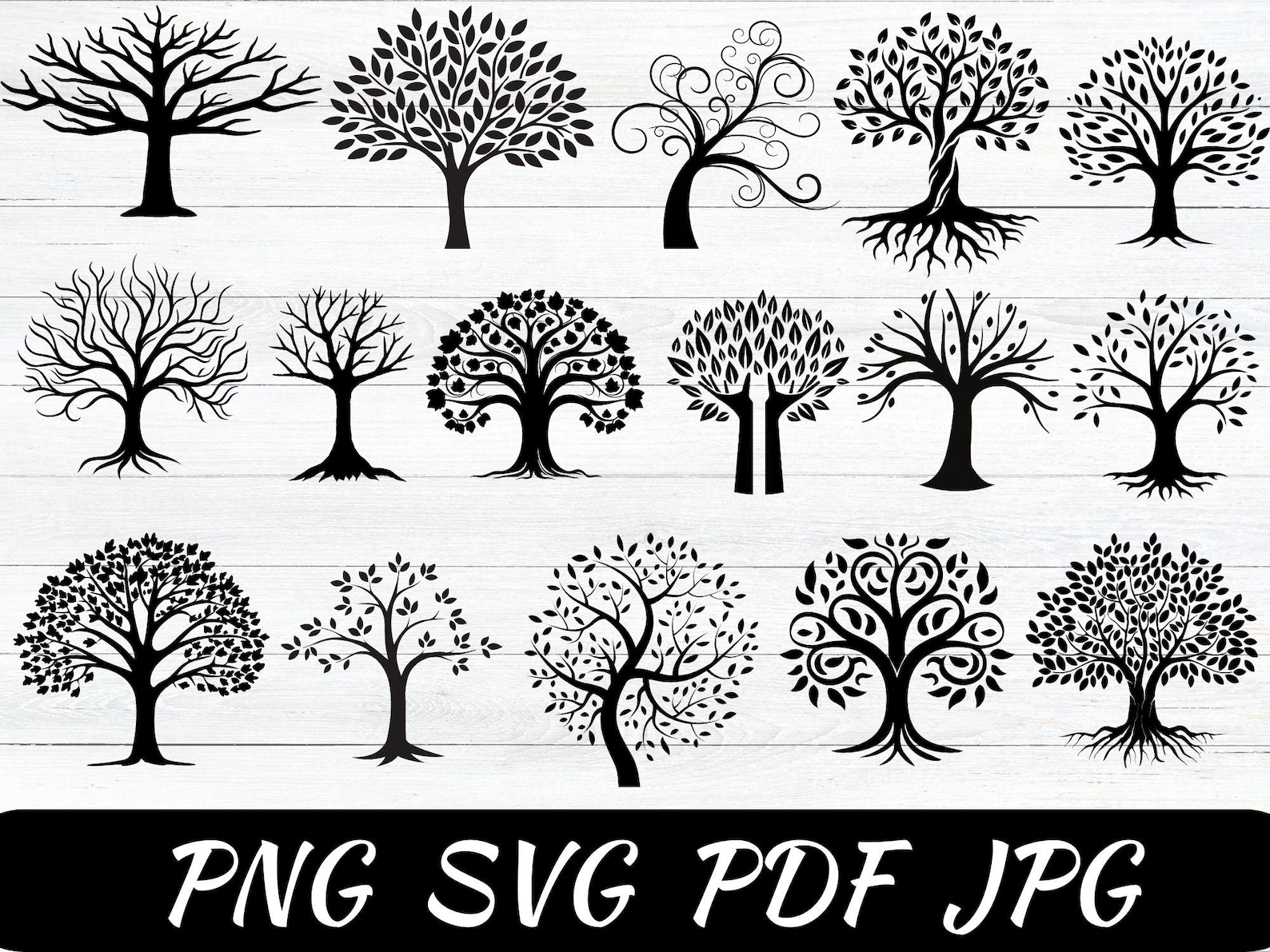 15 Tree Svg Bundle, Tree of Life Svg Bundle, Tree Bundle Svg, Tree of ...