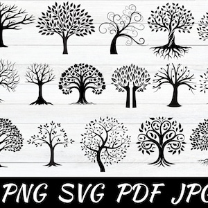 Paquete de 15 árboles svg, paquete de árboles svg, paquete de árboles svg, clipart de árboles de la vida, árbol de la vida celta svg, árbol genealógico svg, raíces de árboles svg