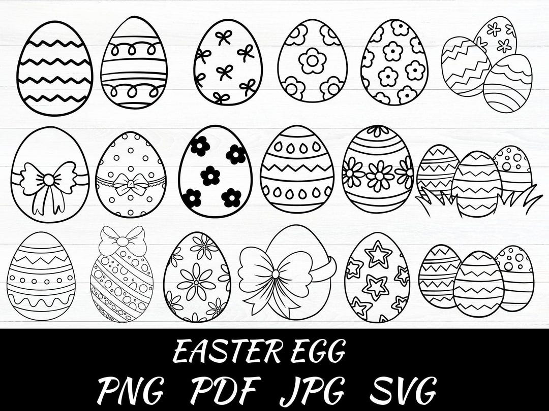 Easter Egg SVG Bundle | Silhouette Vector Cut Files (digital Download ...