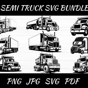 Semi Truck SVG Bundle: Trucker Clipart, Vector Cut Files