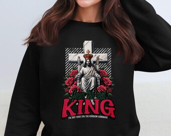Jesus King T-Shirt Design, Inspirational Religious PNG (Digital Art)