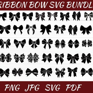 Ribbon Bow Svg Bundle - Ribbon Svg - Bow Svg - Hair Bow Svg - Bow Tie Svg - Bow Clipart- Bow Silhouette- Coquette Bow Svg - Instant Download