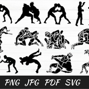 Wrestling SVG, Wrestler Svg, Wrestling Clipart SVG, Wrestling Cut Files, Wrestling Cricut, Wrestling Clip Art, Wrestler Silhouette, Vector