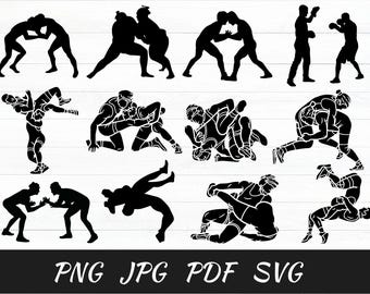 Silueta de luchador SVG: Imágenes prediseñadas de luchador, archivos de corte (vectoriales)