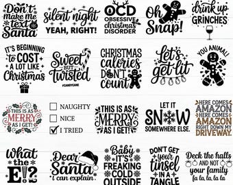 Funny Christmas Quotes SVG Bundle – Sarcastic Holiday Designs (Digital Download)
