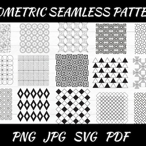 GEOMETRIC Seamless pattern svg files bundle Svg Jpg Png Pdf geometrics line vector pattern Repeat graphics instant downloads