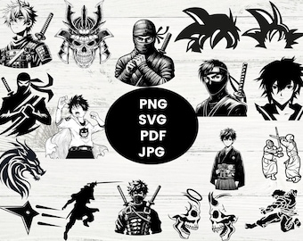 Paquete de archivos SVG de anime: Archivos de corte vectorial de One Piece (Archivos digitales)