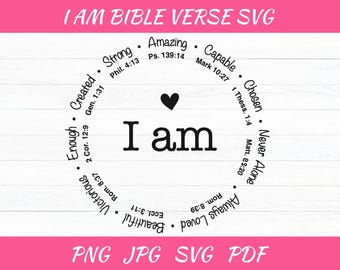 I Am Bible Verse SVG: Inspirational Christian Design (Cricut, Silhouette Downloads)
