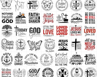 Christian Boho SVG-bundel: geloof, bijbeltekst, Jezus ontwerpen (digitale download)