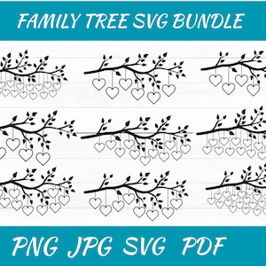 Family Tree Svg Bundle 2-20 Members Family Svg Tree Of Life Svg Family Tree Branch Svg Family Heart Tree Svg Digital Download