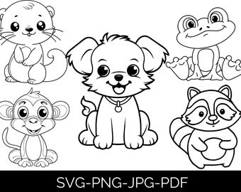 Woodland animals SVG, Animals bundle png