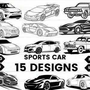 Sports car svg / Super Car svg /Racing Car svg / silhouette / eps / dxf / png / stencil / vinyl, cut file / circuit / vector