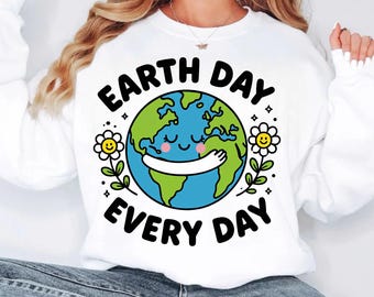 Retro Earth Day PNG: Miljövänlig skjortdesign (digital fil)