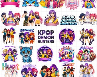 Huntrix Kpop Demon Hunters PNG - Shirt Design (Digital Download)