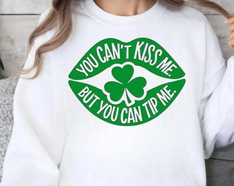 Funny St. Patrick's Day Lips Shamrock SVG PNG